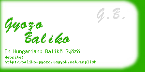 gyozo baliko business card