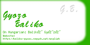 gyozo baliko business card